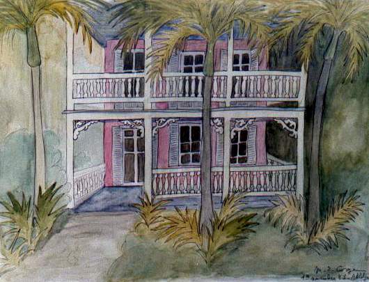 Maison rose à Key West