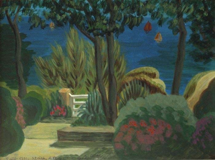 Dans le jardin de la villa (marée haute)