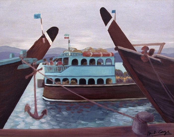 Le port aux boutres (bateau bleu)