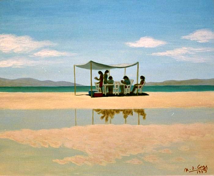 Le pique-nique au banc de sable (avec reflet)