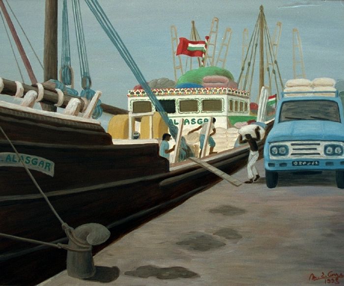 Le port aux boutres un jour de pluie