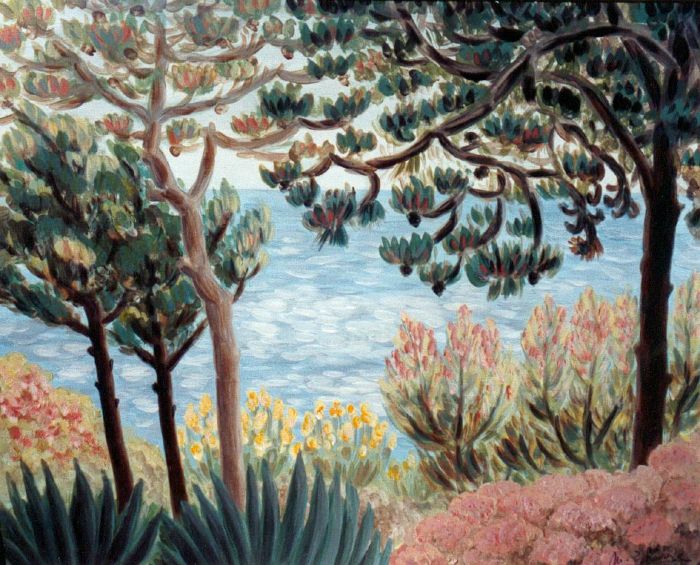 La mer vue du jardin (marée haute)
