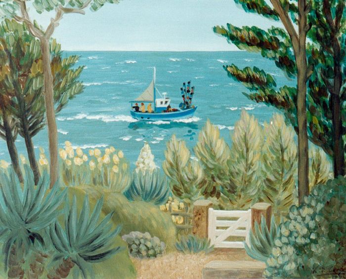 Bateau de pêche devant la villa
