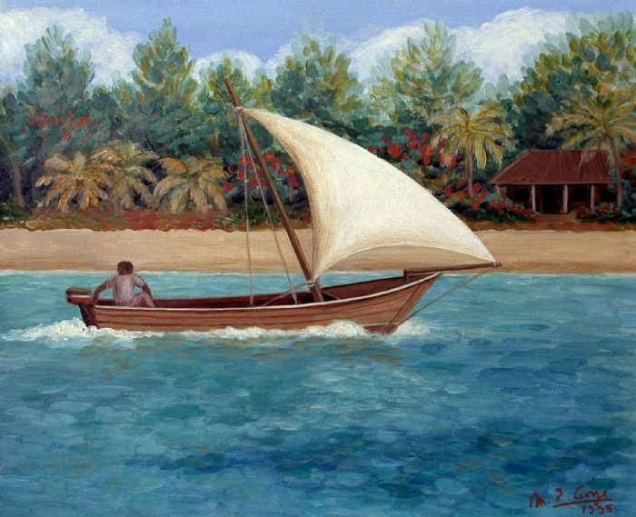 Barque à voile à l'Île Maurice
