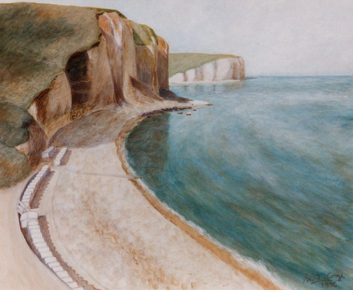 La plage des Petites-Dalles (vue d'en haut)