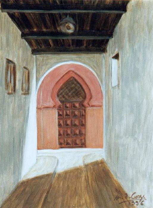 Porte rose à Rabat