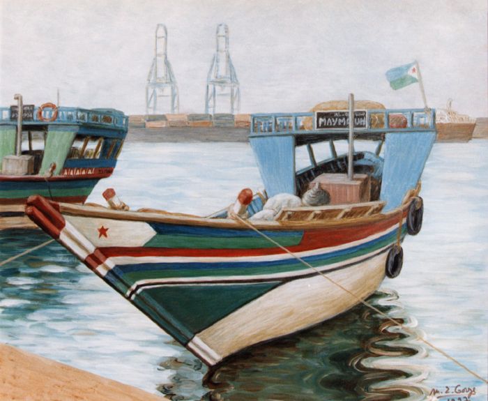 Boutres à Djibouti (Maymoun le soir)