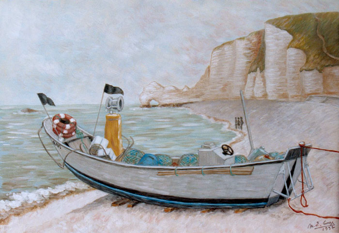 Barque de pêche à Etretat