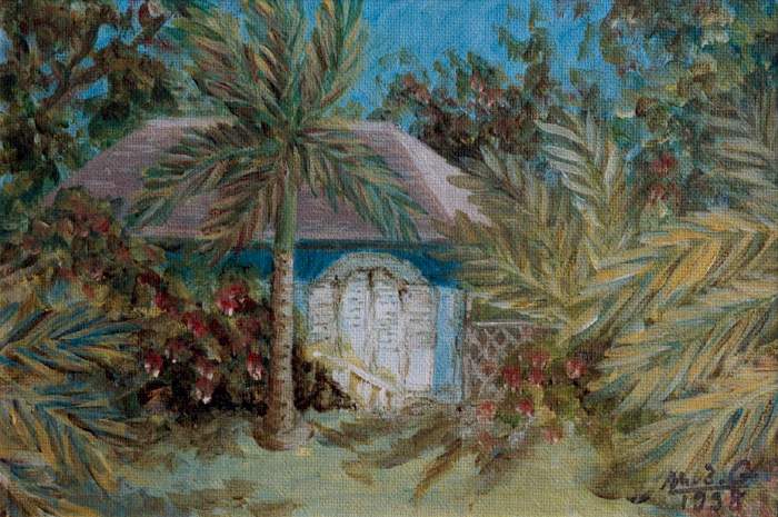 Maison bleue au Jamaïca inn