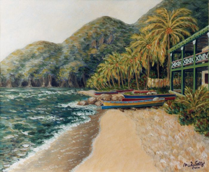 La plage de Soufrière à Ste Lucie