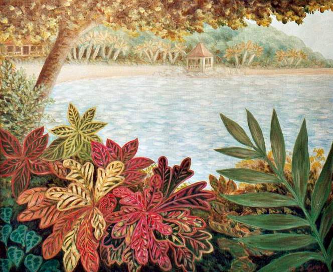 Paysage aux crotons