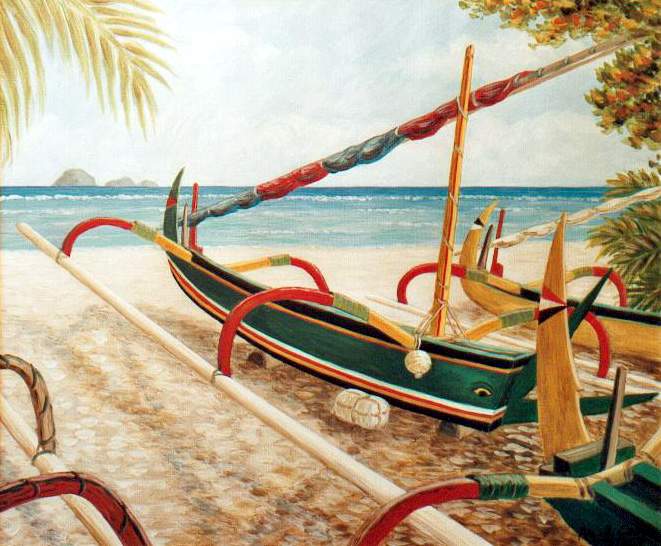 Barques de pêche à Bali