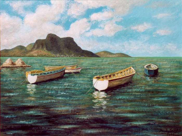 Barques près de Mahébourg