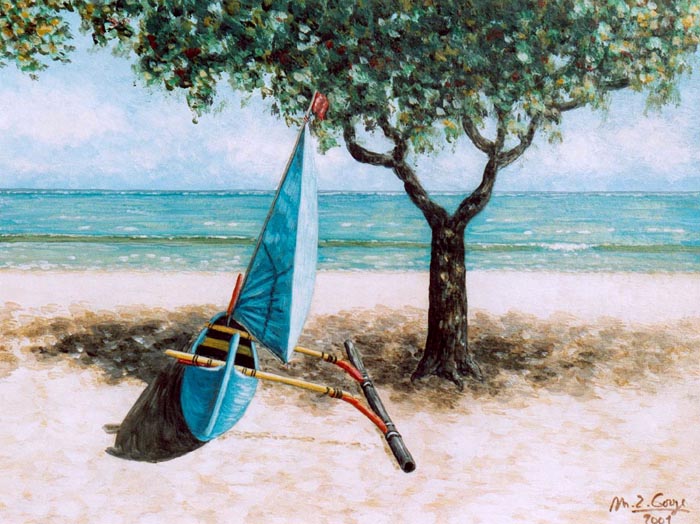 Barque bleue à Bali