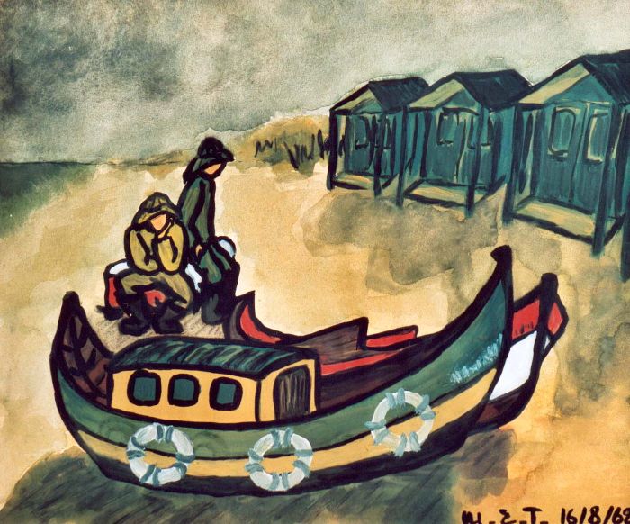 Bateaux sur la plage d'Hardelot