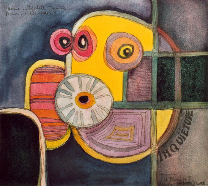 Peinture abstraite (jaunes et violets)