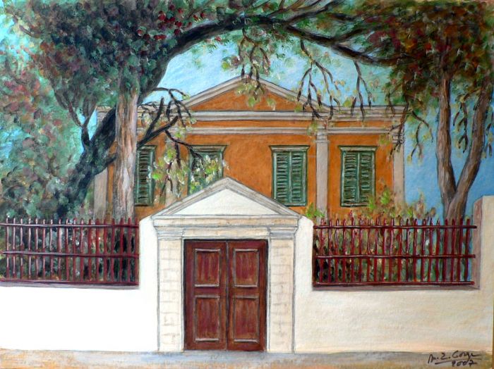 Maison jaune sur l'île de Symi