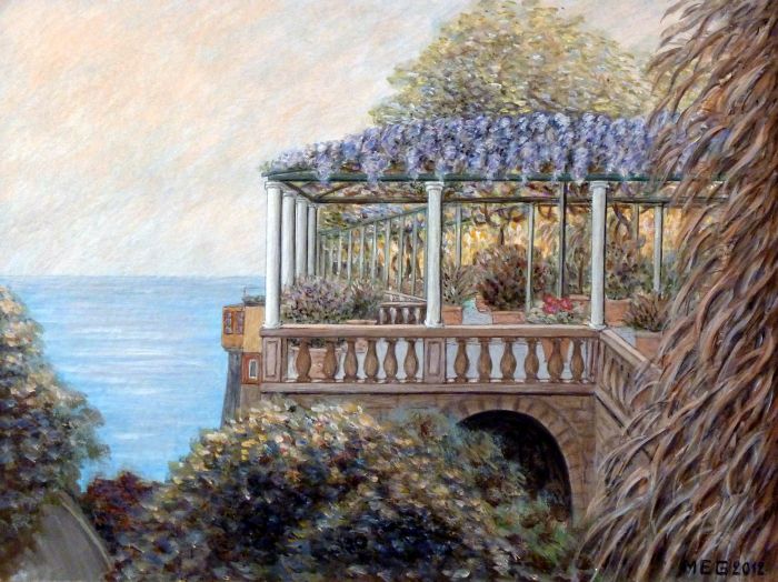 Terrasse sur la mer à Sorrente