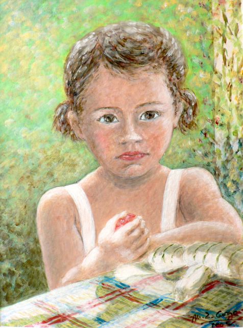 Victoire et son "doudou"