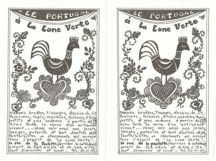 Publicités pour une boutique de Rennes vers 1967-68 (1)