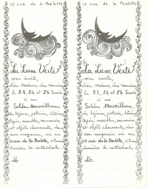 Publicités pour une boutique de Rennes vers 1967-68 (2)