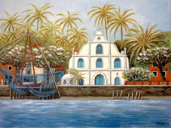 L'église Notre-Dame de l'espérance à Vypeen island, vue de Fort-Cochin