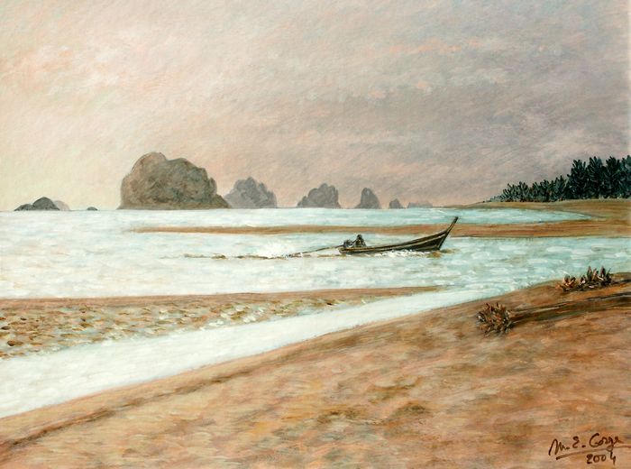 L'entrée de la lagune le soir